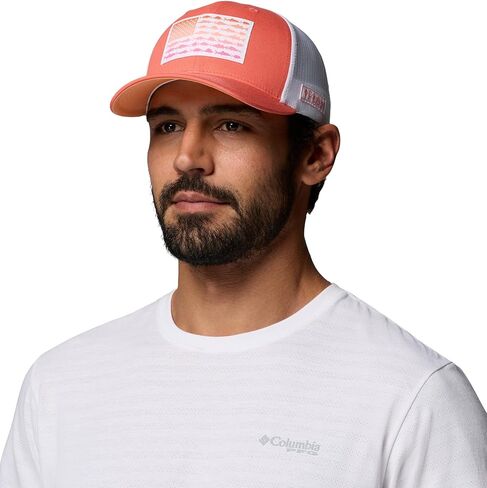 قبعة كولومبيا للجنسين من الجنسين PFG Fish Flag Mesh Snap Back Hat، Melonade/Fish Flag، مقاس واحد in Saudi Arabia