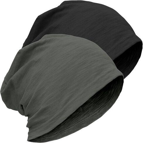 ROYBENS Lightweight 100% Cotton Slouchy Beanie - Thin Breathable Summer Hat for Men Women, Chemo Skull Cap Baggy Headwear in Saudi Arabia