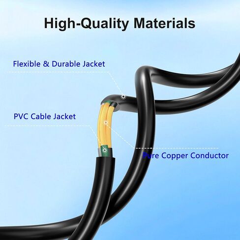 2 Pack 3FT Extension Cord 3 Prong 16 Gauge AWG Heavy Duty Power Cord, NEMA 5-15P to NEMA 5-15R ETL Listed, 3 Feet Power Cable for Home Office Indoor and Outdoor Use in Saudi Arabia
