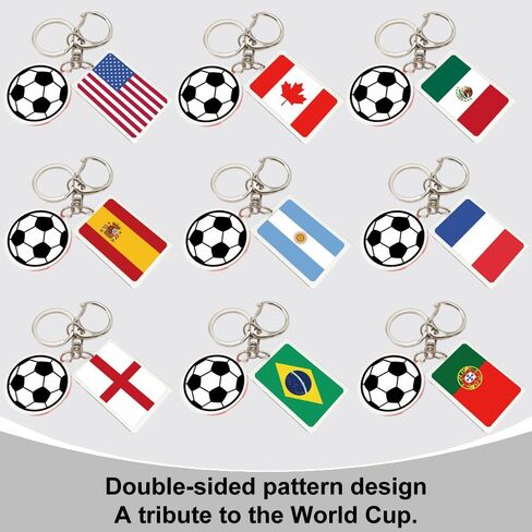 سلسلة مفاتيح كأس العالم لكرة القدم 2026 - سلسلة مفاتيح علم كأس العالم 2026، هدية وتذكار لمحبي كرة القدم (قطعتان) in Kuwait
