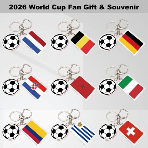 سلسلة مفاتيح كأس العالم لكرة القدم 2026 - سلسلة مفاتيح علم كأس العالم 2026، هدية وتذكار لمحبي كرة القدم (قطعتان) in Kuwait