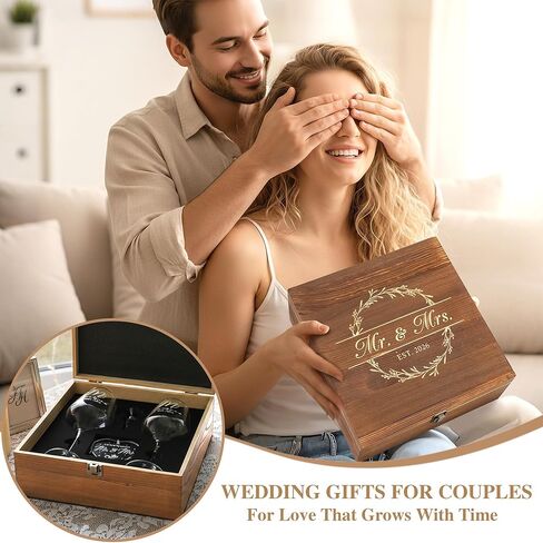 Wedding Gifts for Couples 2026 Mr and Mrs Engraved Wine Glasses Engagement Gift for Newlywed Bachelorette Bridal Shower Gifts for Bride and Groom Present for Bride To Be His and Hers in Saudi Arabia