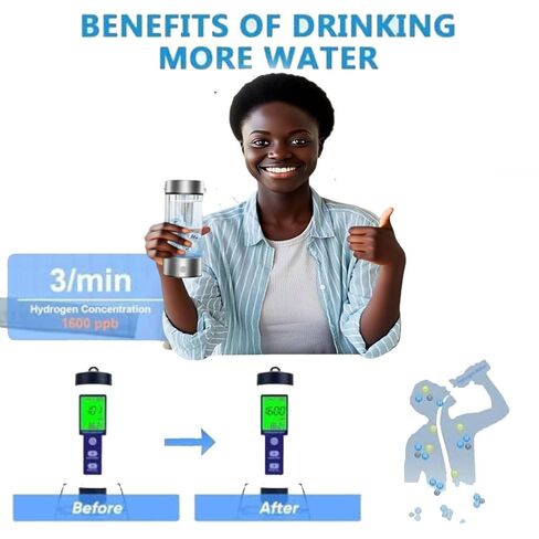 Hydrogen Water Bottle, Portable Hydrogen Water Bottle Generator with SPE PEM Technology Water Ionizer, Hydrogen Water Machine Improve Water for Home, Office, Travel, Exercise in Saudi Arabia