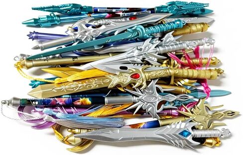 24 pcs Ancient Sword Pens Set Gel Ink Pens Set Fun Novelty Pens Plastic Gel Black Ink Pens for School Office Writing Christmas Birthday Party Presents (24 sowrd type) in Kuwait