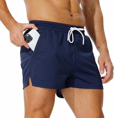 AIMPACT Mens Mesh Shorts with Zipper Pockets 3/5 Inch Running Gym Athletic Workout Jogging Shorts Lightweight Quick Dry in Saudi Arabia