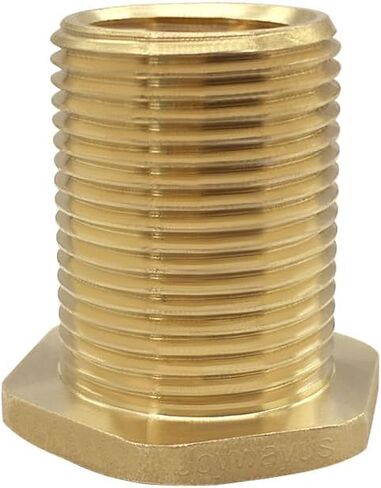 Joywayus Bulkhead Adapter 1/2" NPT Female × 3/4" G Male Brass Bushing Extension Pipe Fitting Water Tank Connector in Saudi Arabia