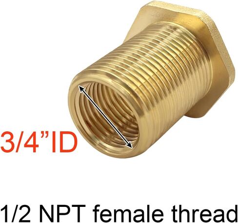 Joywayus Bulkhead Adapter 1/2" NPT Female × 3/4" G Male Brass Bushing Extension Pipe Fitting Water Tank Connector in Saudi Arabia