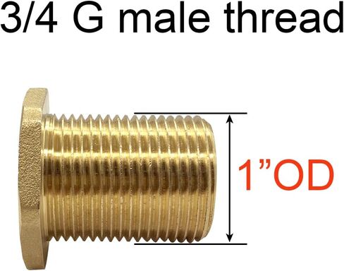 Joywayus Bulkhead Adapter 1/2" NPT Female × 3/4" G Male Brass Bushing Extension Pipe Fitting Water Tank Connector in Saudi Arabia