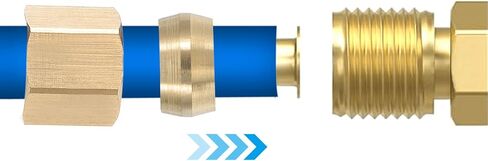 PATIKIL 160Pcs Brass Compression Sleeves Ferrules, Tube OD 1/4" 5/16" 3/8" 1/2" Compression Fittings Assortment Kit for Connecting Air, Fuel, Water, Oil and Inert Gases Lines in Saudi Arabia