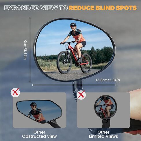 West Biking Universal Bike Mirrors – Safe Rear View for Bikes & E-bikes, Bicycle Mirror Compatible with 15-20 mm Handlebar Ends（One Piece ） in Saudi Arabia