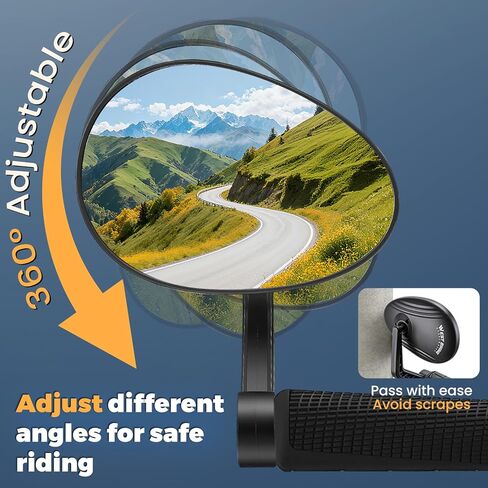 West Biking Universal Bike Mirrors – Safe Rear View for Bikes & E-bikes, Bicycle Mirror Compatible with 15-20 mm Handlebar Ends（One Piece ） in Saudi Arabia