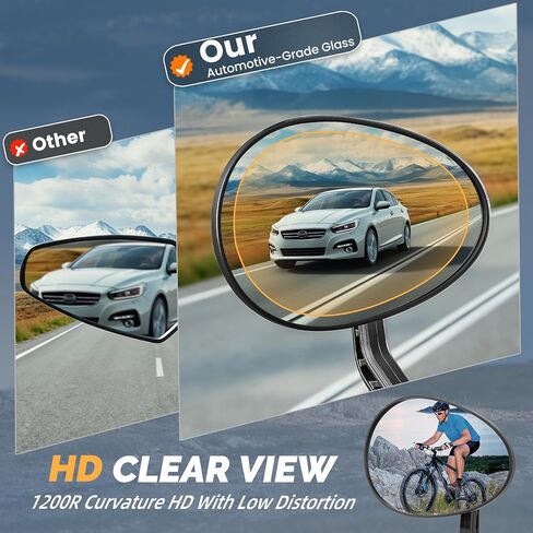 West Biking Universal Bike Mirrors – Safe Rear View for Bikes & E-bikes, Bicycle Mirror Compatible with 15-20 mm Handlebar Ends（One Piece ） in Saudi Arabia