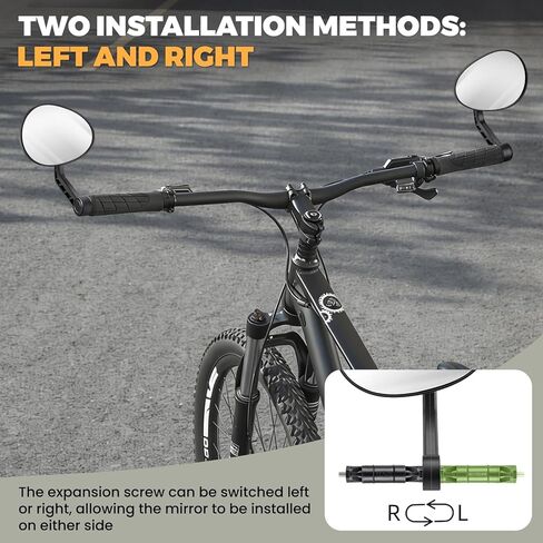 West Biking Universal Bike Mirrors – Safe Rear View for Bikes & E-bikes, Bicycle Mirror Compatible with 15-20 mm Handlebar Ends（One Piece ） in Saudi Arabia