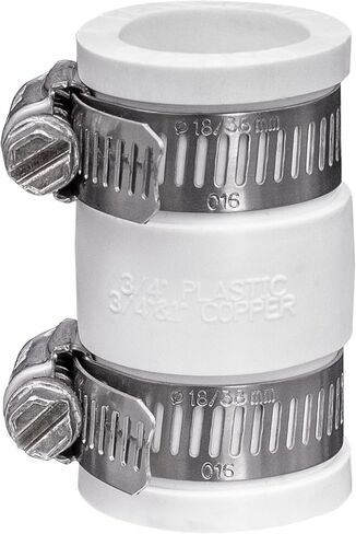 Fernco 1056-075 2 Pack of 3/4-in. Flexible PVC Condensate Pipe Coupling for Plastic Copper Plumbing Connections in White in Saudi Arabia