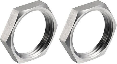 uxcell 2Pcs Cast Pipe Fitting Hex Locknut, 304 Stainless Steel Hex Lock Nut NPT 1/2" Female Thread for Plumbing Fixed, Water Broom and Undercarriage Cleaner in Saudi Arabia