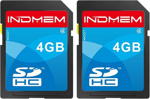 بطاقة INDMEM SD سعة 4 جيجابايت SDHC فئة 4 بطاقة ذاكرة فلاش 4 جيجابايت بطاقات كاميرا رقمية 2 حزم in Kuwait