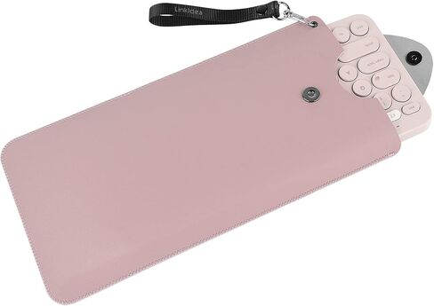 حافظة غطاء لوحة المفاتيح من الجلد النباتي من Linkidea - متوافقة مع Logitech K380، لوحة المفاتيح السحرية (وردي) in Saudi Arabia