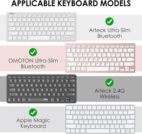 حافظة غطاء لوحة المفاتيح من الجلد النباتي من Linkidea - متوافقة مع Logitech K380، لوحة المفاتيح السحرية (وردي) in Saudi Arabia