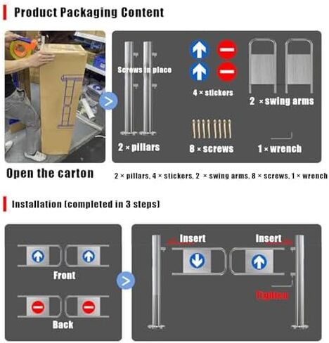 Heavy-Duty Metal Swing Gate for Pedestrian Access - Durable Transfer Door for Supermarkets, Warehouses, Libraries, and Commercial Spaces in Saudi Arabia