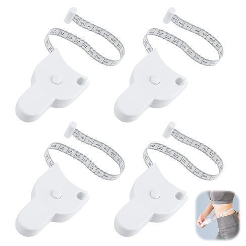 4 Pack Retractable Body Measuring Tape Set, Automatic Measuring Tape with Locking Mechanism and Push Button for Body Measurements, Ideal for Fitness, Tailoring & Weight Loss Tracking in Kuwait