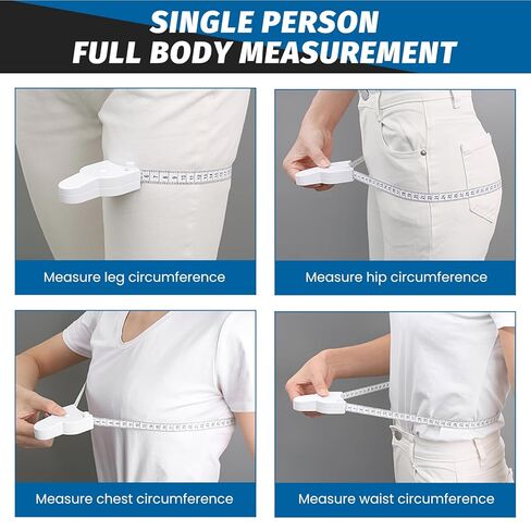 4 Pack Retractable Body Measuring Tape Set, Automatic Measuring Tape with Locking Mechanism and Push Button for Body Measurements, Ideal for Fitness, Tailoring & Weight Loss Tracking in Kuwait
