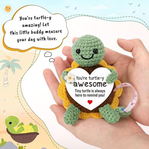 Soul Sisters Cute Gifts Crochet Sunflower Turtle 60in Body Tape Measure Retractable Birthday, Graduation Gifts for Best Friend Bestie, Adult Inspirational Handmade Sewing Supply in Saudi Arabia