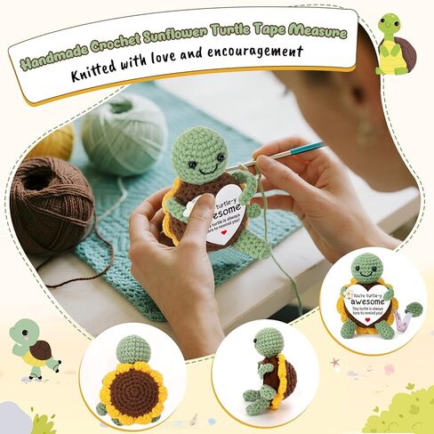Soul Sisters Cute Gifts Crochet Sunflower Turtle 60in Body Tape Measure Retractable Birthday, Graduation Gifts for Best Friend Bestie, Adult Inspirational Handmade Sewing Supply in Saudi Arabia