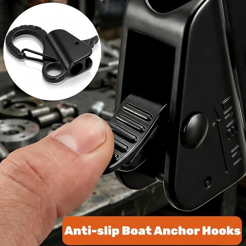 Tlence 2 Pack Boat Anchor Hooks, Stainless Steel Sliding Clips with Quick Release, Adjustable Boat Rope Clamp for 3/8"-5/8" Lines, Knotless Marine Rope Hook for Small Boat Pontoons Kayaks Docking in Saudi Arabia