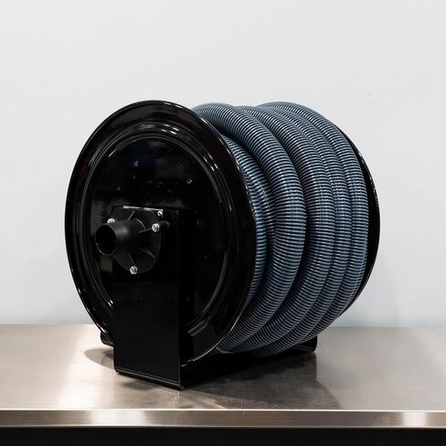 Cox Vacuum Hose Reel Black | Hand Crank | Includes 50' Vac Hose | The Clean Garage in Saudi Arabia