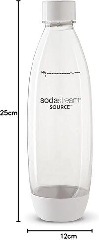 sodastream 1l Carbonating Bottles - Fit to Source/Genesis deluxe Makers (Twin Pack) (White) in Saudi Arabia