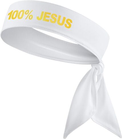100% Jesus Sports Head Tie Headband Soccer Fútbol Football White Black Athletics Fitness Stretch Sweatband Ninja Tie Bandana in Saudi Arabia