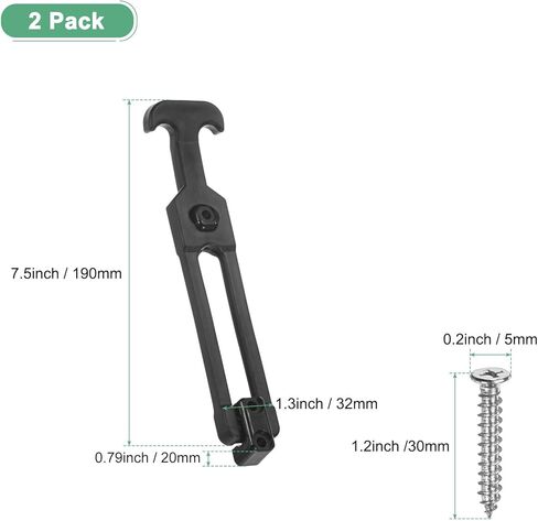 M METERXITY 2-Pack T-Handle Rubber Flexible Draw Latches,7.5" Flexible Draw Latches Flexible T-Handle Hasp Rubber with Screws for Toolbox/Golf Cart/Vehicle Engine/Cooler/Hood [Black] in Saudi Arabia