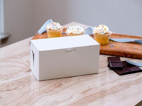 Southern Champion Tray 0961 Premium Clay Coated Kraft Paperboard White Non-Window Lock Corner Bakery Box, 9" Length x 9" Width x 4" Height (Case of 200) in Saudi Arabia