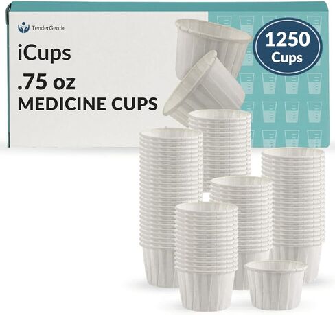 Paper Medicine Cups .75 oz - 250 Disposable Souffle Cups for Medicine Distribution, Pills, and Liquids - Samples for Ketchup and Condiments in Saudi Arabia