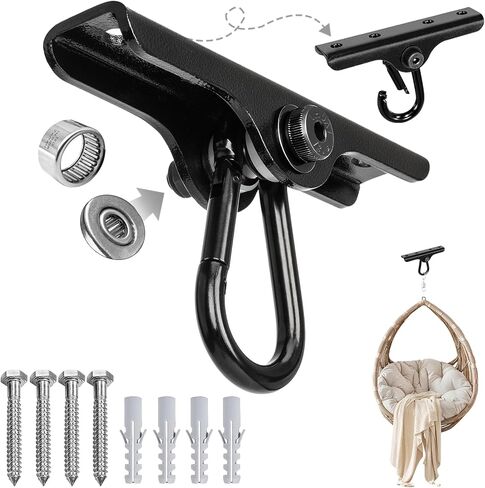 Heavy Punching Bag Hanger | Wall/Ceiling Mount Hook with 180° / 360° Rotation | Wood Beam Holder for Boxing, Weight Training, Aerial Yoga Swing & Hammock in Saudi Arabia