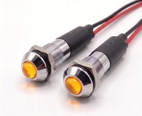 Alpinetech PL8B 8mm 5/16" Green 120V AC/DC LED Metal Signal Indicator Pilot Dash Light (Green) (Pack of 2) in Saudi Arabia