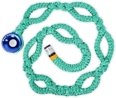 Rigging Ring Sling Rope, 3/4" x 6FT Arborist Rigging Sling Rope with #3 Aluminum Ring & 7-Pockets Adjustment Climbing Slings - 14,600 lbs MBS (Green Rope + Silver Aluminum Ring) in Saudi Arabia