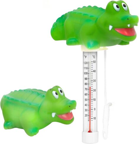 XY-WQ Floating Pool Thermometer, Large Size Easy Read for Water Temperature with String for Outdoor and Indoor Swimming Pools and Spas (Alligator) in Saudi Arabia