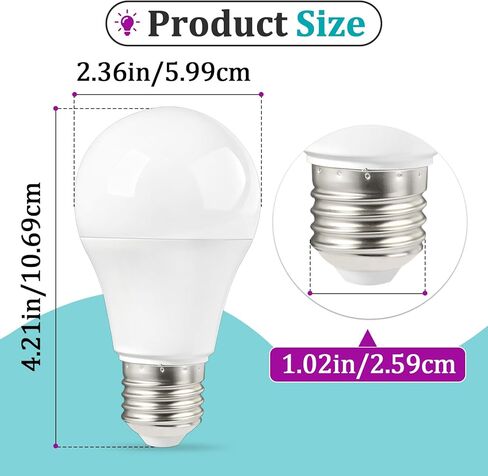 4 قطع LMLED1 لمبات LED لفتح باب المرآب متوافقة مع فتاحات LiftMaster، أي ما يعادل 60 وات، 5000 كلفن ضوء النهار، قاعدة E27، لمبة إضاءة LED A19 in Kuwait