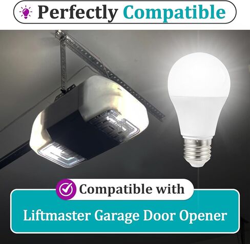 4 قطع LMLED1 لمبات LED لفتح باب المرآب متوافقة مع فتاحات LiftMaster، أي ما يعادل 60 وات، 5000 كلفن ضوء النهار، قاعدة E27، لمبة إضاءة LED A19 in Kuwait