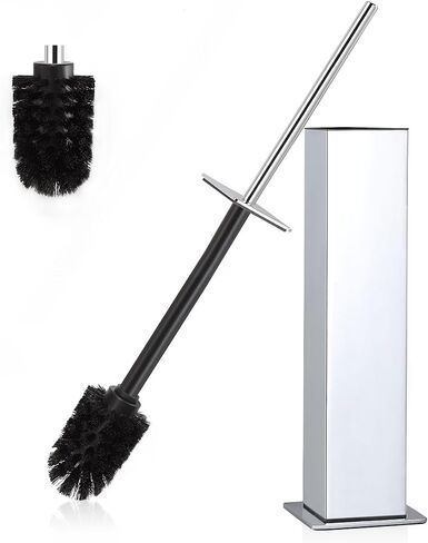 BVL Toilet Brush and Holder Set Black Stainless Steel 304 Square Freestanding Toilet Brush for Bathroom in Saudi Arabia