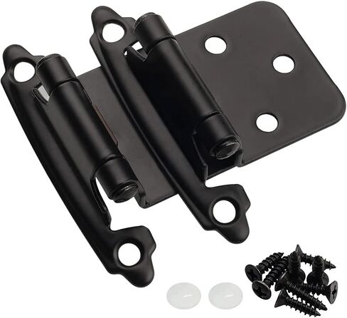 1/2Inch Cabinet Embedded Flat Cover Sprung Kitchen Room Hinges Matte Black Furniture Hardware 10Pcs in Saudi Arabia