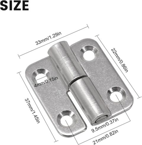 37 * 33mm Silver 304 Stainless Steel Flag Hinge Removable Furniture Movable Hinge 1Pcs(Right) in Saudi Arabia