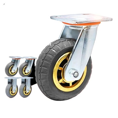 1 x 8-inch Brake Swivel Heavy-Duty casters Silent Rubber Flat cart in Saudi Arabia