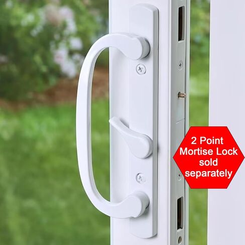 Keyed Sliding Patio Glass Door Handle Set with 11-3/4" 2 Point Mortise Lock, B Position (3/4" Offset) in Saudi Arabia