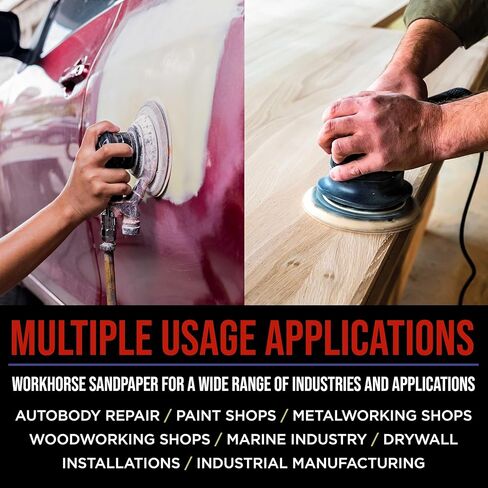 ProductionShop Premium 60 Grit 6" Gold Sanding Discs, 6-Hole Pattern, Box of 80 - Dustless Hook & Loop Backing Sandpaper for DA & Random Orbital Sanders, Sand Auto Paint, Wood Woodworking Furniture in Saudi Arabia
