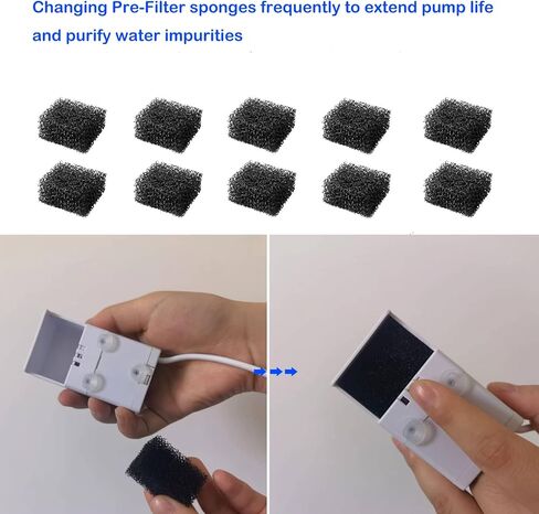10-Pack filters with Sponges, compatible with Veken 95oz/2.8L pet fountain replacement filters in Saudi Arabia