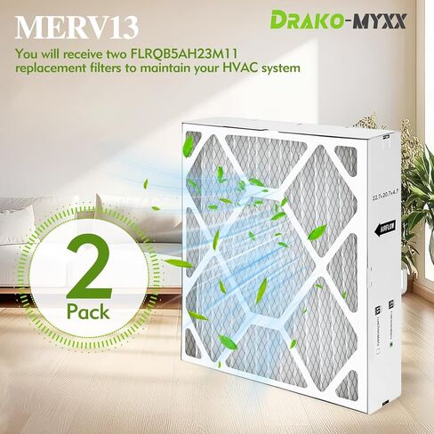 22.7 بوصة × 20.7 بوصة × 4.7 بوصة FLRQB5AH23M13 MERV 13 فلتر بديل للهواء قابل للتوسيع، متوافق مع Trane وEnvirowise FLRQB5AH23M11/FLRQB5AH23M13، فلتر بديل لفرن HVAC، عبوتان in Kuwait