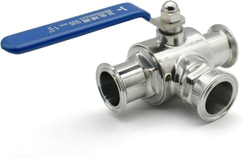 19/25/32/38/51mm Stainless Steel Three-way Ball Valve T L Port Ferrule/50.5/64mm 1Pcs(T-port,38mm Ferrule 50.5) in Saudi Arabia