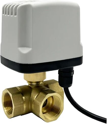 DN20 3 طريقة صمام كروي نحاسي بمحرك 3 أسلاك 2 تحكم T نوع AC220V DC12V DC24V كهربائي 1 قطعة (نوع 220VAC_L) in Kuwait